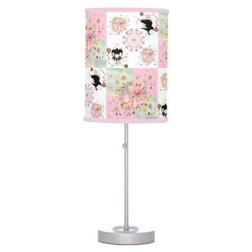 Secret Garden With Harlequin and Crow Table Lamp