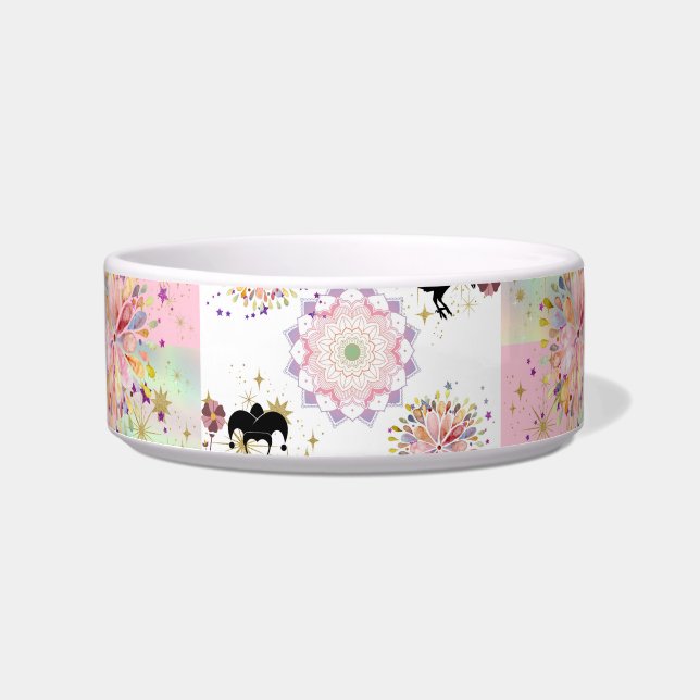 Secret Garden With Harlequin... Pet Bowl (Front)