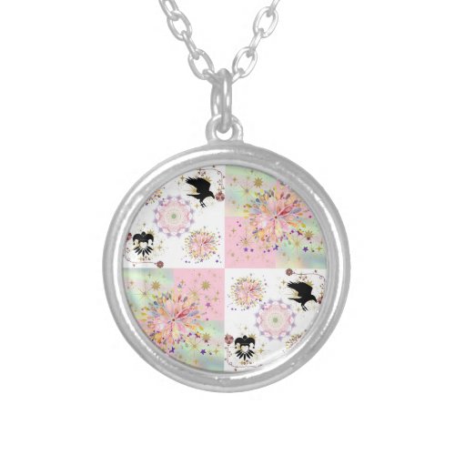 Secret Garden With Harlequin  Silver Plated Necklace