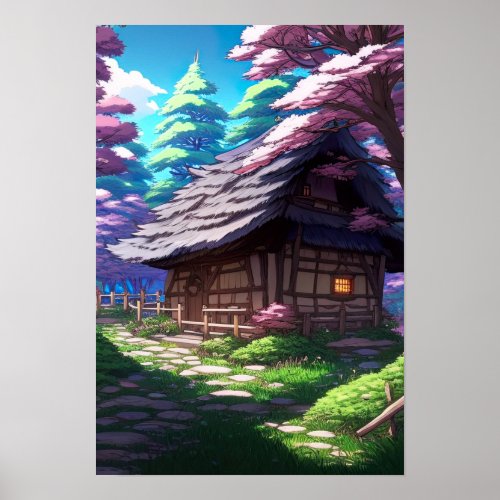 Secret Haven Hidden House in the Forest Poster