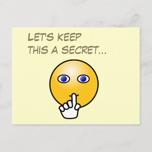 Secret hush emoticon surprise party invitation postcard