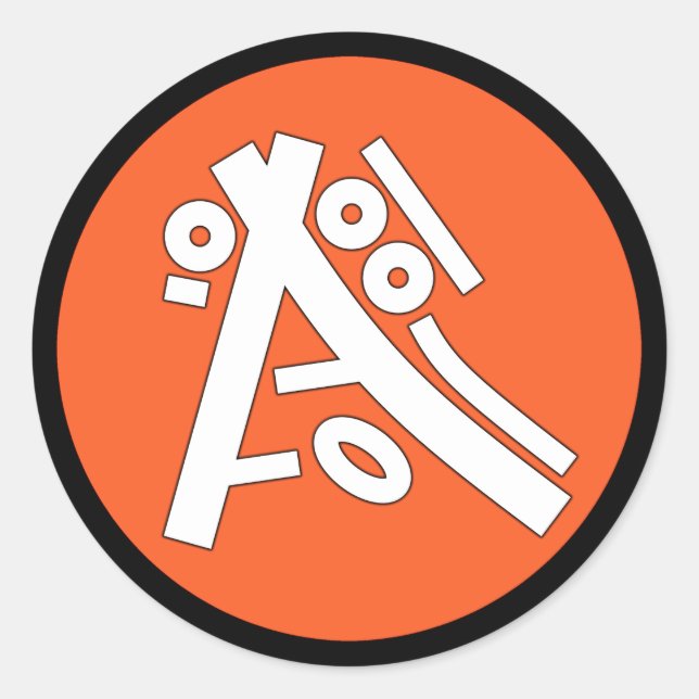 Secret ideographs (cool exotic symbols) 6b classic round sticker (Front)