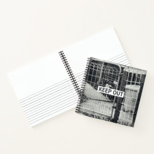 Secret Keep Out Retro Locked Gate Sketch Diary Notebook
