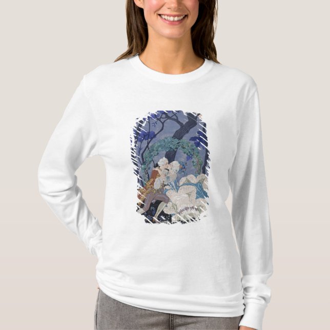 Secret Kiss, illustration for 'Fetes Galantes' by T-Shirt (Front)