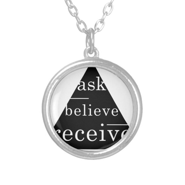 Secret law of attraction silver plated necklace (Front)