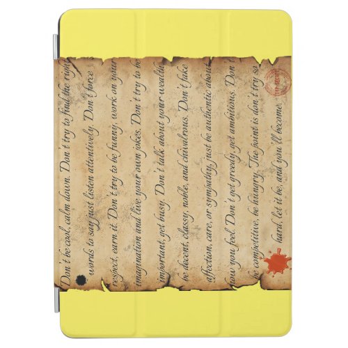 Secret Life Lessons And Wisdom Vintage Calligraphy iPad Air Cover