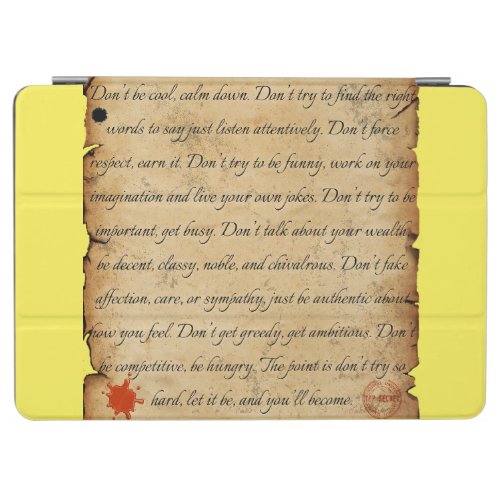 Secret Life Lessons And Wisdom Vintage Calligraphy iPad Air Cover