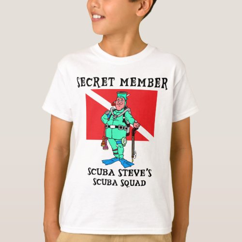 Secret Member SCUBA Steve Kids T_Shirt