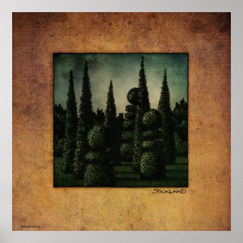 Secret Moonrise Garden Art Poster