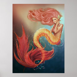 Secret Oceans of Sea Jewels Mermaid Poster