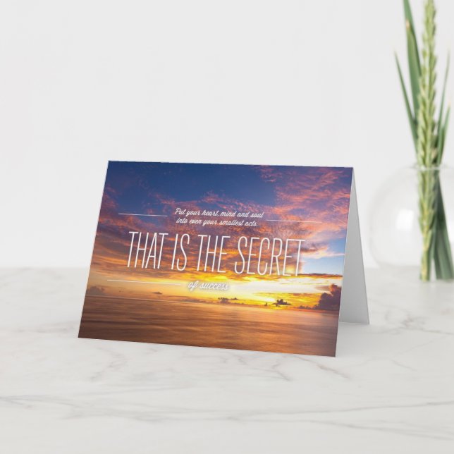 Secret Of Success - Motivational Quote Card (Front)