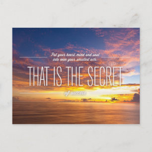 Secret Of Success - Motivational Quote Postcard