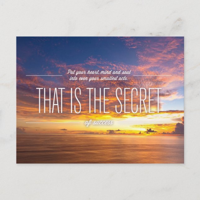 Secret Of Success - Motivational Quote Postcard (Front)