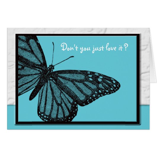 Secret Pal blue butterfly Cards (Front Horizontal)