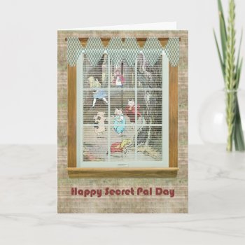 Secret Pal Day  Vintage Fairy Characters Card by missprinteditions at Zazzle