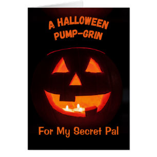 Secret Pal Halloween Cute Jack o' Lantern Cards