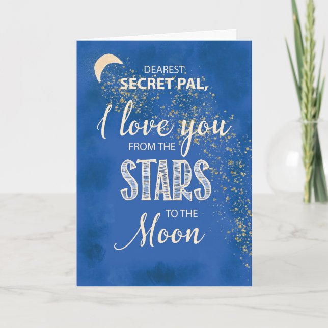 Secret Pal, Love From Stars to Moon Night Sky Card (Front)