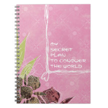 Secret Plan Pink Flowers Notebook