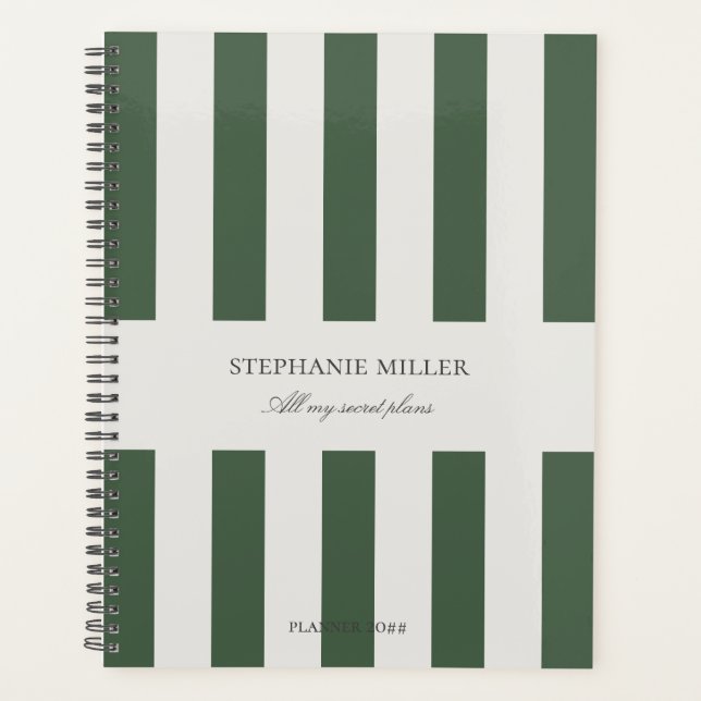 Secret plans green planner (Front)