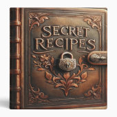 Secret Recipes Vintage Look 3 Ring Binder (Front)
