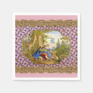Secret Romance Baroque Girly Monogram Napkins
