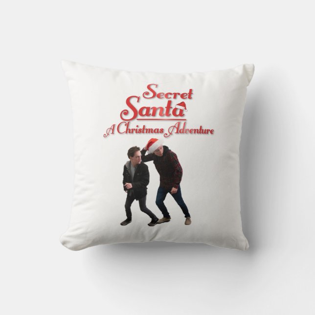 Secret Santa A Christmas Adventure Throw Pillow (Front)