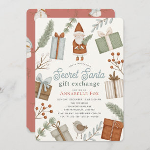 Secret Santa Christmas Gift Exchange Holiday Party Invitation