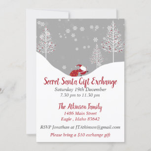Secret Santa Christmas Gift Exchange Party Invitation