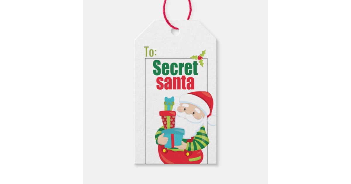 Secret Santa Christmas Gift Tags | Zazzle