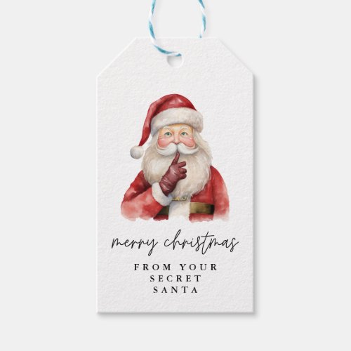 Secret Santa Christmas Gift Watercolor Gift Tags