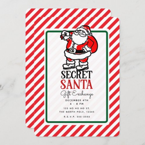 Secret Santa Christmas Holiday Gift Exchange Party Invitation