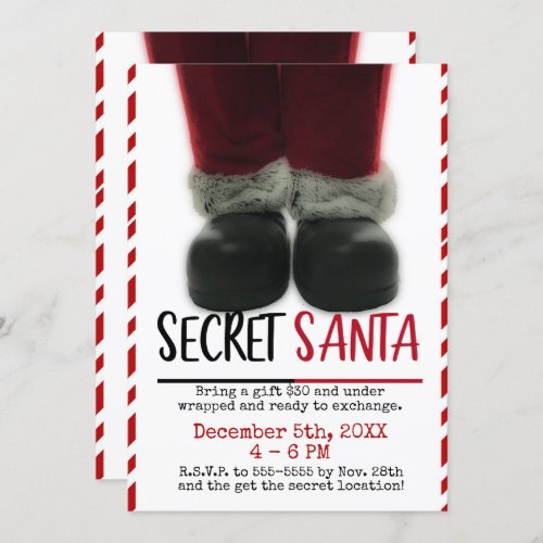 Secret Santa Christmas Holiday Party Invitation