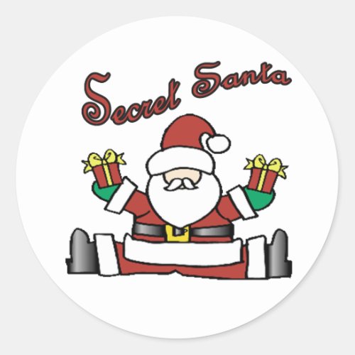 secret santa classic round sticker