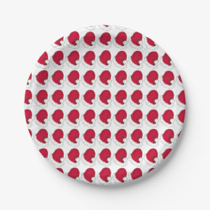 Secret Santa Claus Father Christmas Red Hat Paper Plates