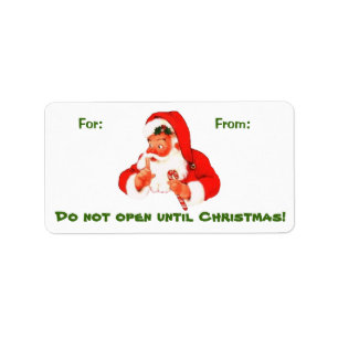 Secret Santa Claus Holiday Gift Tag Label