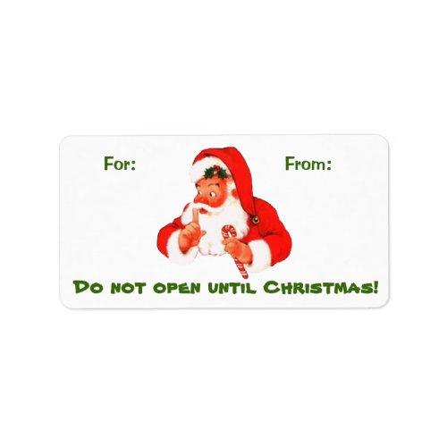 Secret Santa Claus Holiday Gift Tag Label