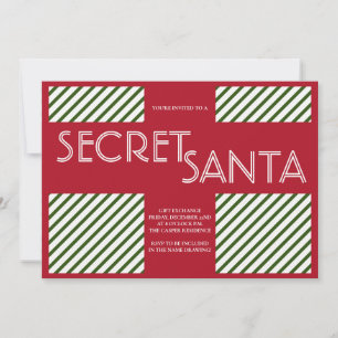 Secret Santa Festive Gift Exchange Christmas Party Invitation