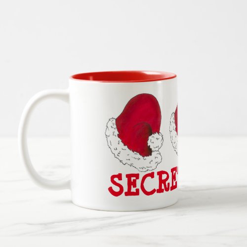 Secret Santa Gift Claus Hat Red Christmas Holiday Two_Tone Coffee Mug