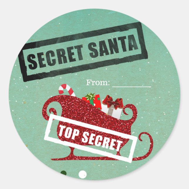 Secret Santa Gift Exchange Christmas Holiday Party Classic Round Sticker (Front)