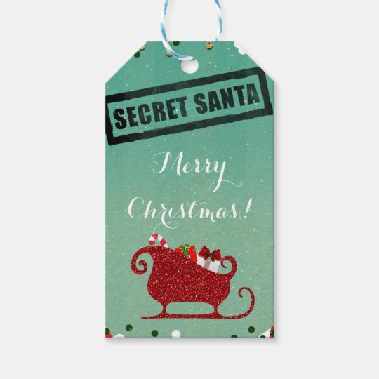 Secret Santa Gift Exchange Christmas Holiday Party Gift Tags | Zazzle.com