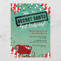 Secret Santa Gift Exchange Christmas Holiday Party Invitation