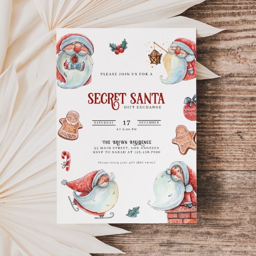 Secret Santa Gift Exchange Christmas Party Invite