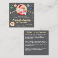 Secret Santa Gift Exchange Gray Party Small Invite