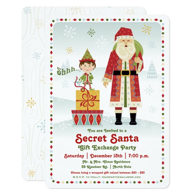 Secret Santa Gift Exchange Holiday Party Invitation