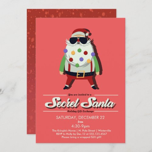 Secret Santa Gift Exchange Holiday Party Invite