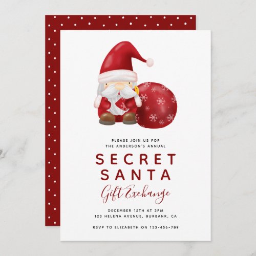 Secret Santa Gift Exchange Invitation