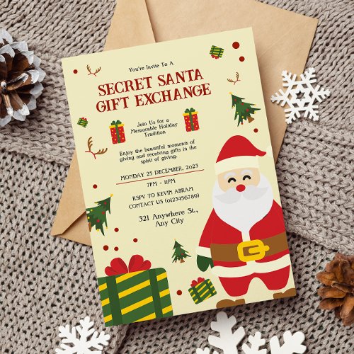 Secret Santa Gift Exchange  Invitation
