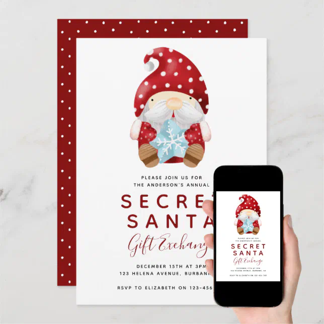 Secret Santa Gift Exchange Invitation 