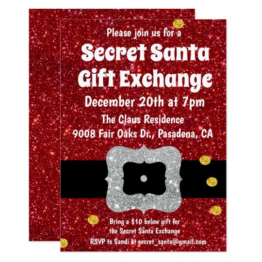 Christmas party invitation email templates free of free party invitation templates christmas Secret Santa Gift Exchange Invitation | Zazzle.com