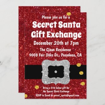 Secret Santa Gift Exchange Invitation by PaperandPomp at Zazzle
